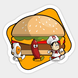 STOP! Burger Time Sticker